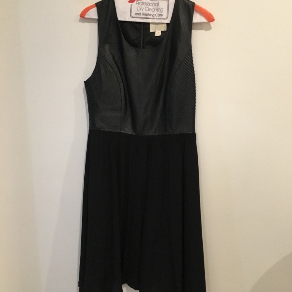 Line & Dot Leather Party Dress